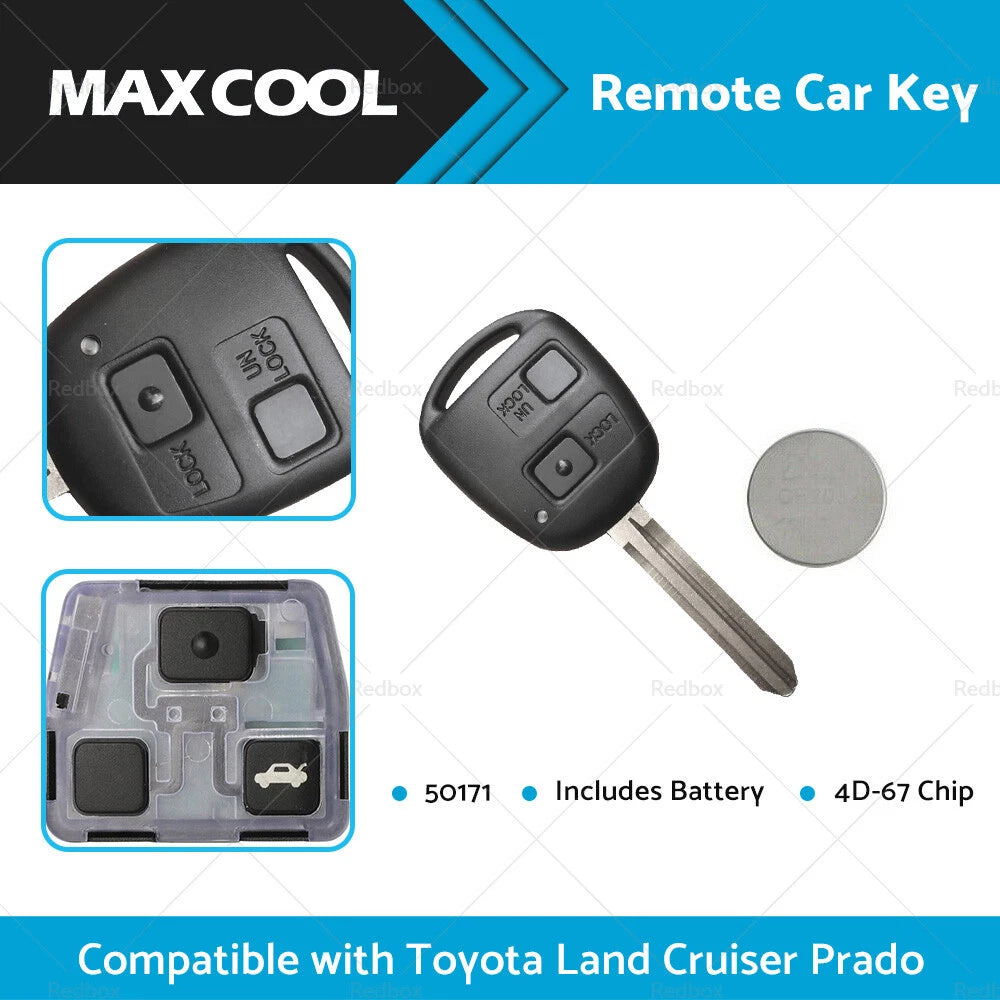Remote Car Key 4D-67 Chip for Toyota Prado, RAV4, Kluger, Tarago (2003-2009)