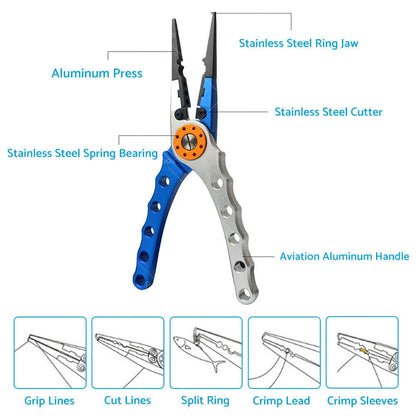 7.9" Aluminium Fishing Pliers Hook Remover for Fishing Gear
