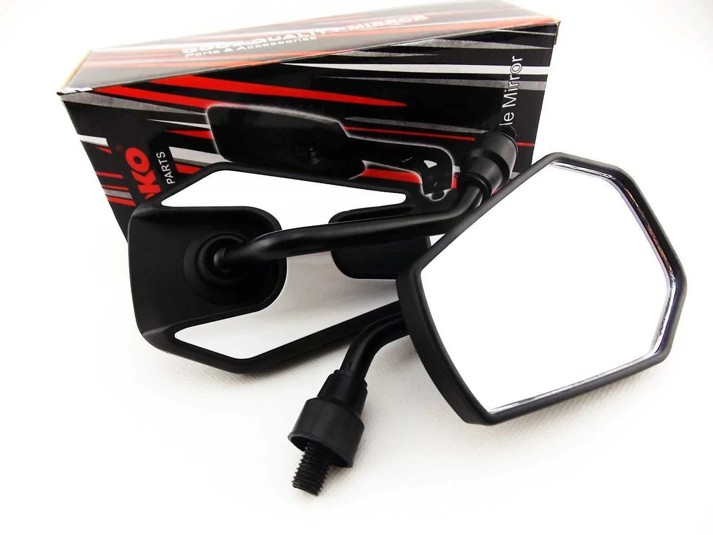 Black White Hex Soko Mirrors for Honda CX650ED (1985)