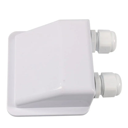 Double Wire Cable Entry Gland Box for Solar Panel RV Caravan White