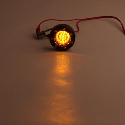 7 LED Black Fire Ring Turn Signal Lights for Harley Softail Dyna