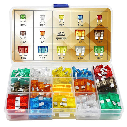 140Pcs Mixed Car Blade Fuse Kit Mini & Medium 5-30 AMP