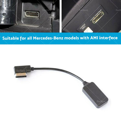 Bluetooth Aux Receiver Cable Adapter for Mercedes Benz AMI MMI (Various Years)