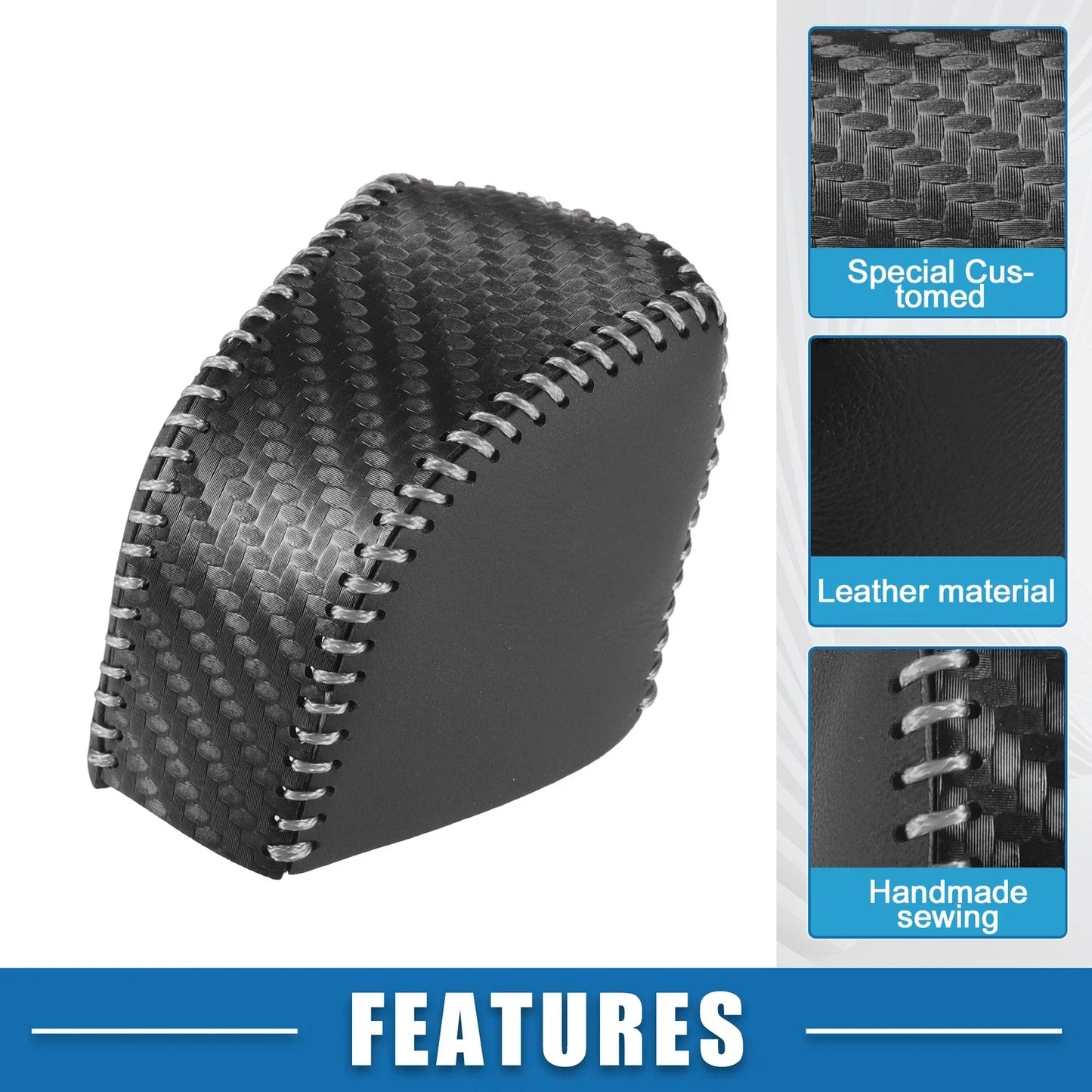 Auto Gear Shifting Knob Cover for Lexus NX250 2022-2023 Black Gray Stitching