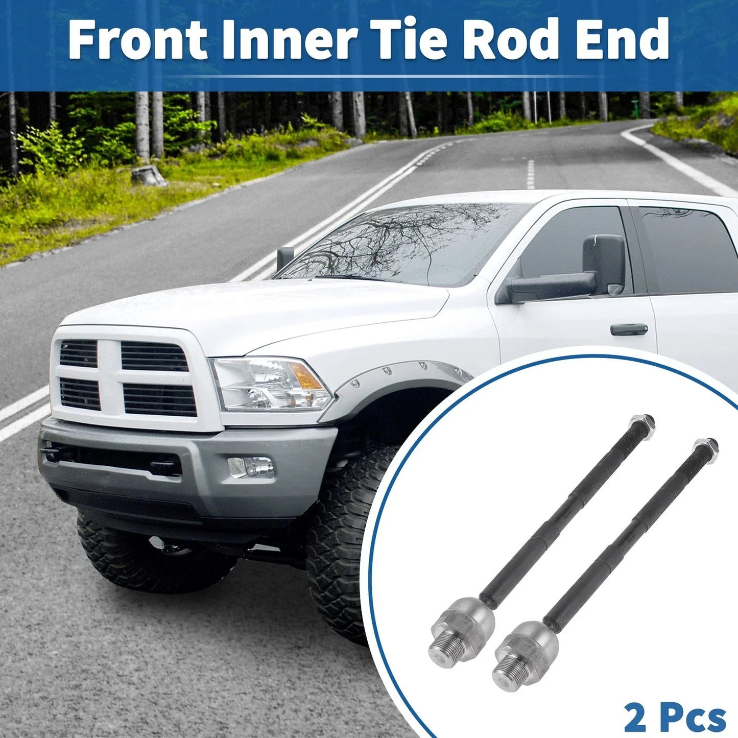 2 x Front Inner Tie Rod End Links for Dodge Ram 1500 (2002-2005)
