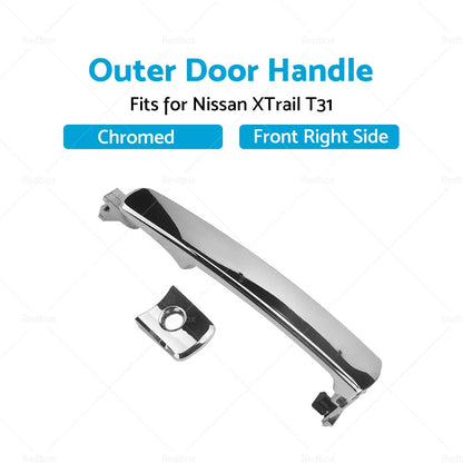 Chrome Front Right Outer Door Handle for Nissan X-Trail T31 (2007-2013)