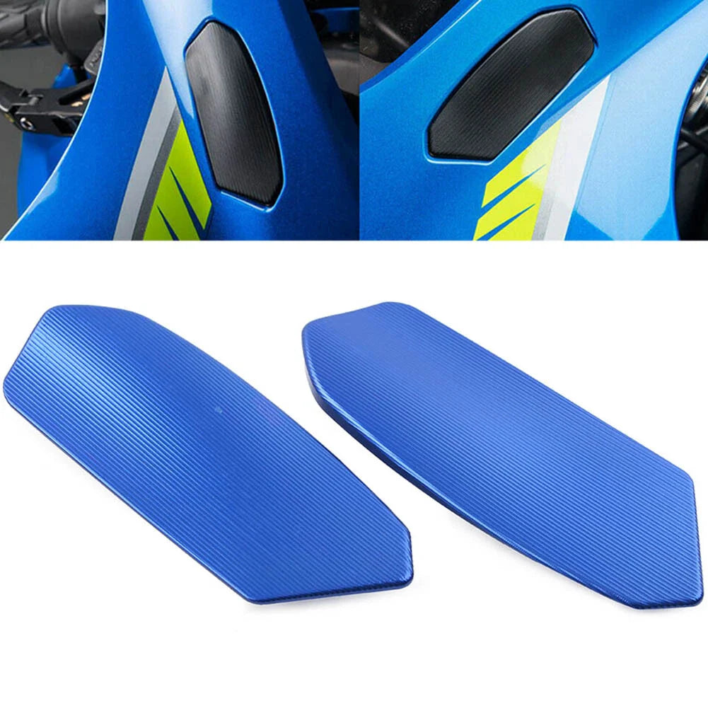 Rearview Mirror Block Off Base Plates for Suzuki GSXR 1000 (2017-2022) Blue