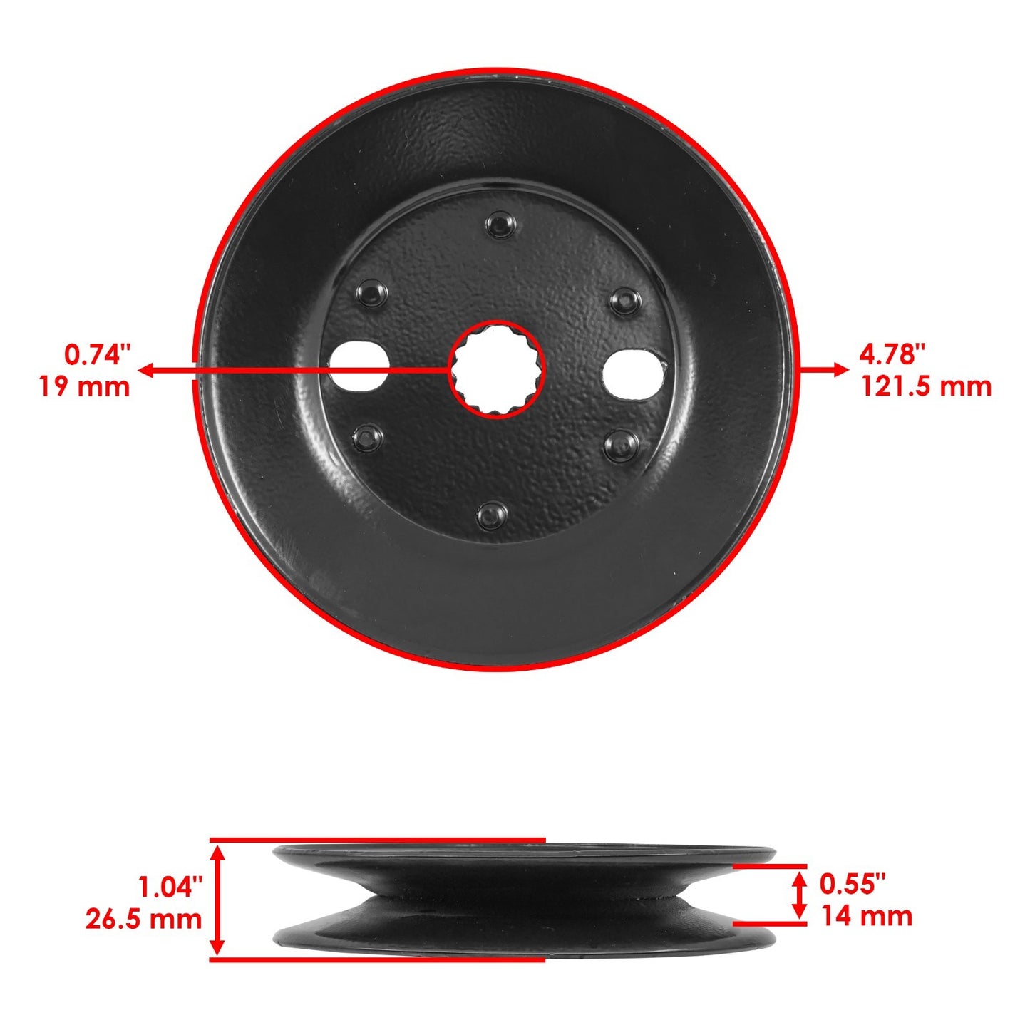 Caltric Deck Spindle Assembly with Pulley for John Deere X534 (2010–2018)