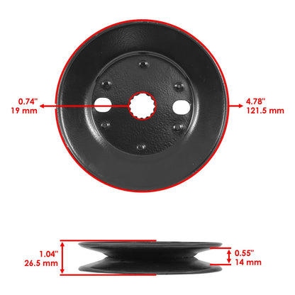 Caltric Deck Spindle Assembly with Pulley for John Deere X534 (2010–2018)