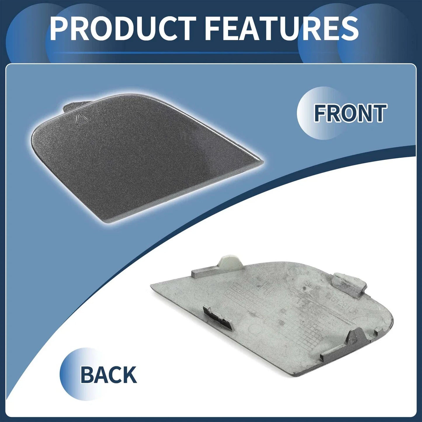 Rear Bumper Tow Hook Cap for Mercedes-Benz (2016-2023) Selenite Grey Metallic