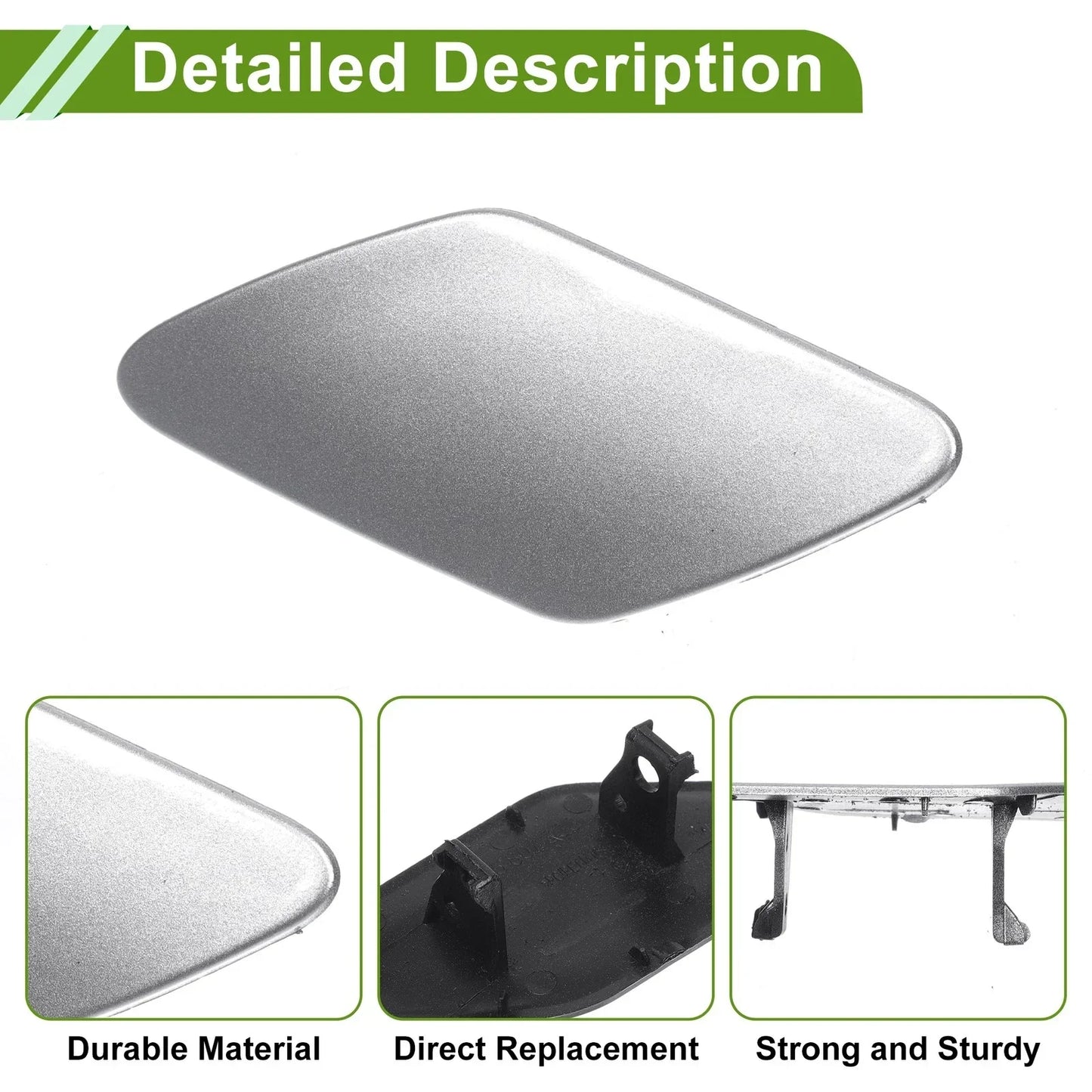 Washer Nozzle Cover Cap for Porsche Cayenne (2003-2010) Silver Tone
