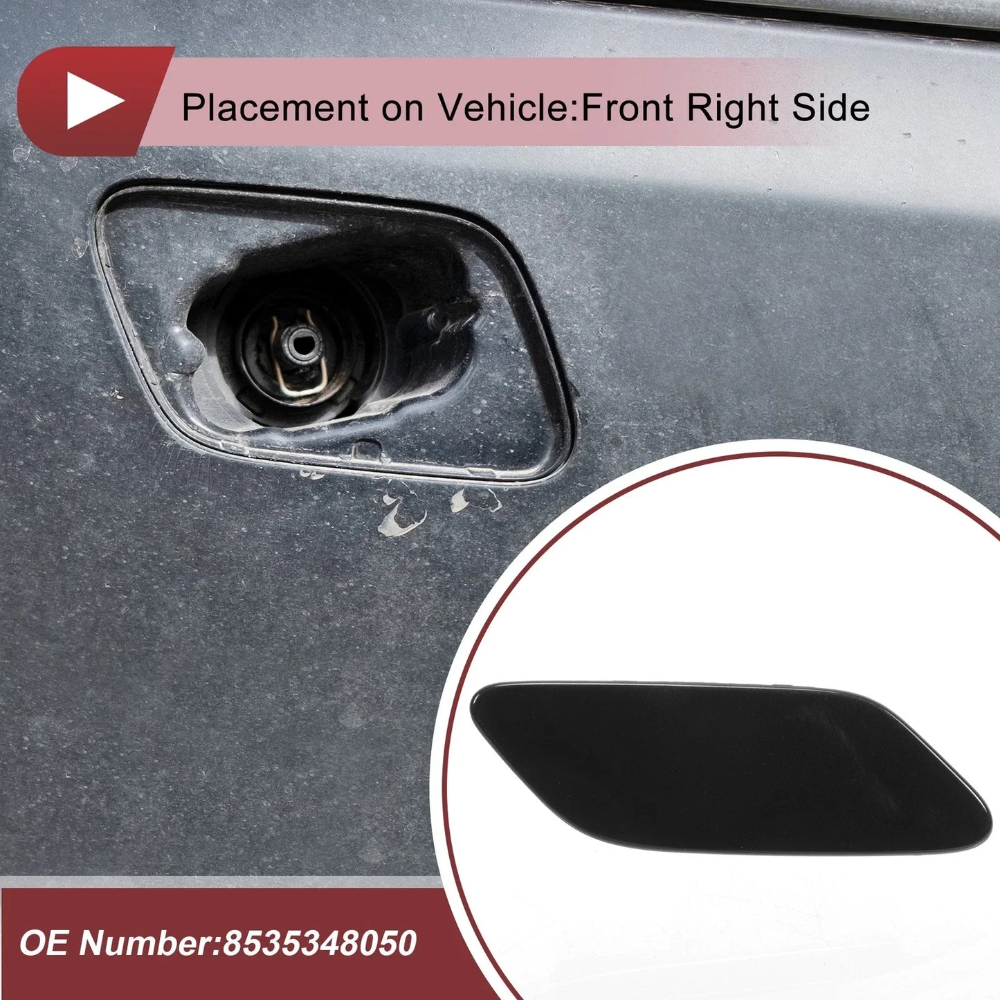 Front Right Washer Nozzle Cover for Lexus RX350 (2019-2022) Black 1 x Cap