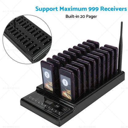 Wireless Guest Call Pager System for Restaurant - 20 Coasters