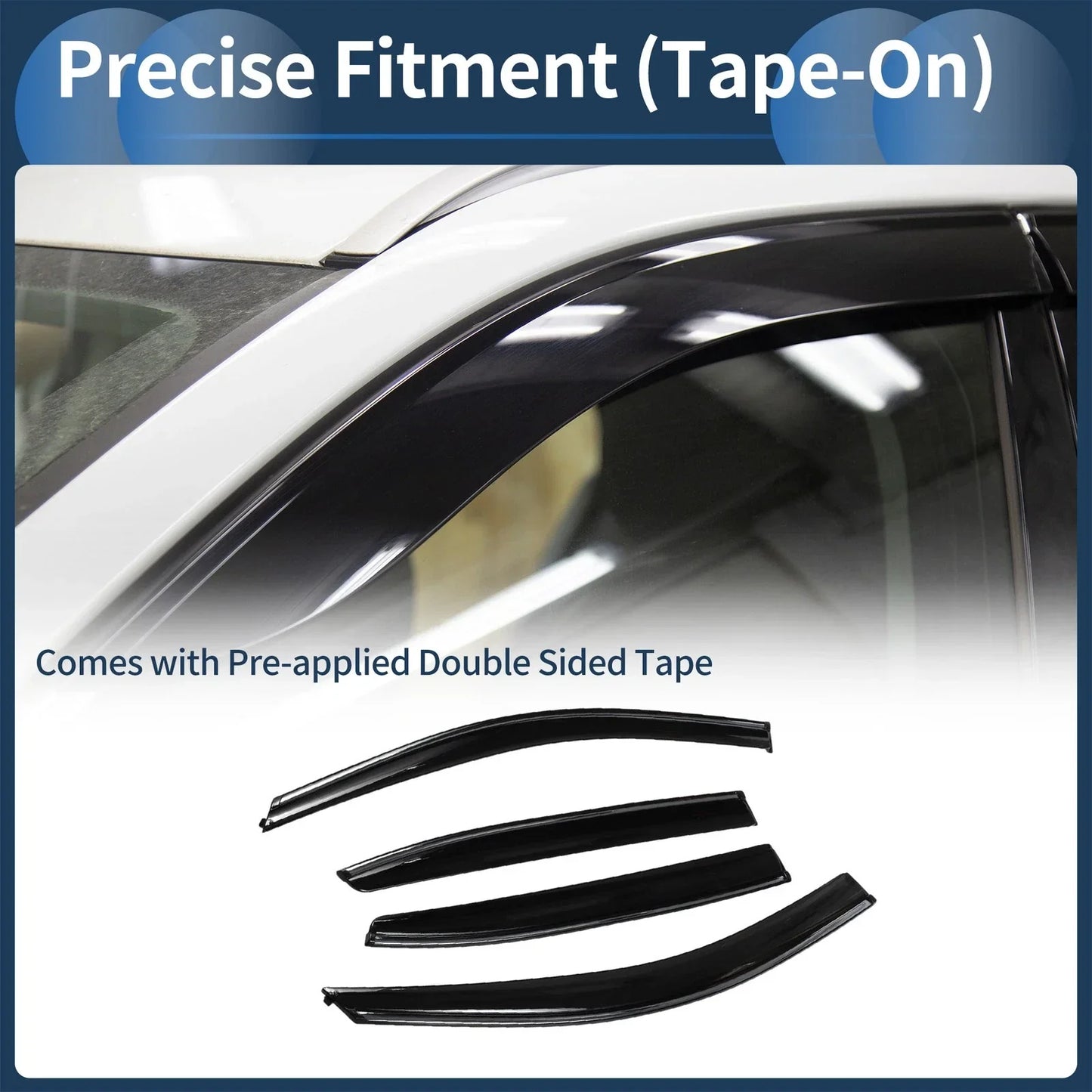 Window Deflectors for Honda Accord 2008 Side Window Vent Visors Black 1 Set
