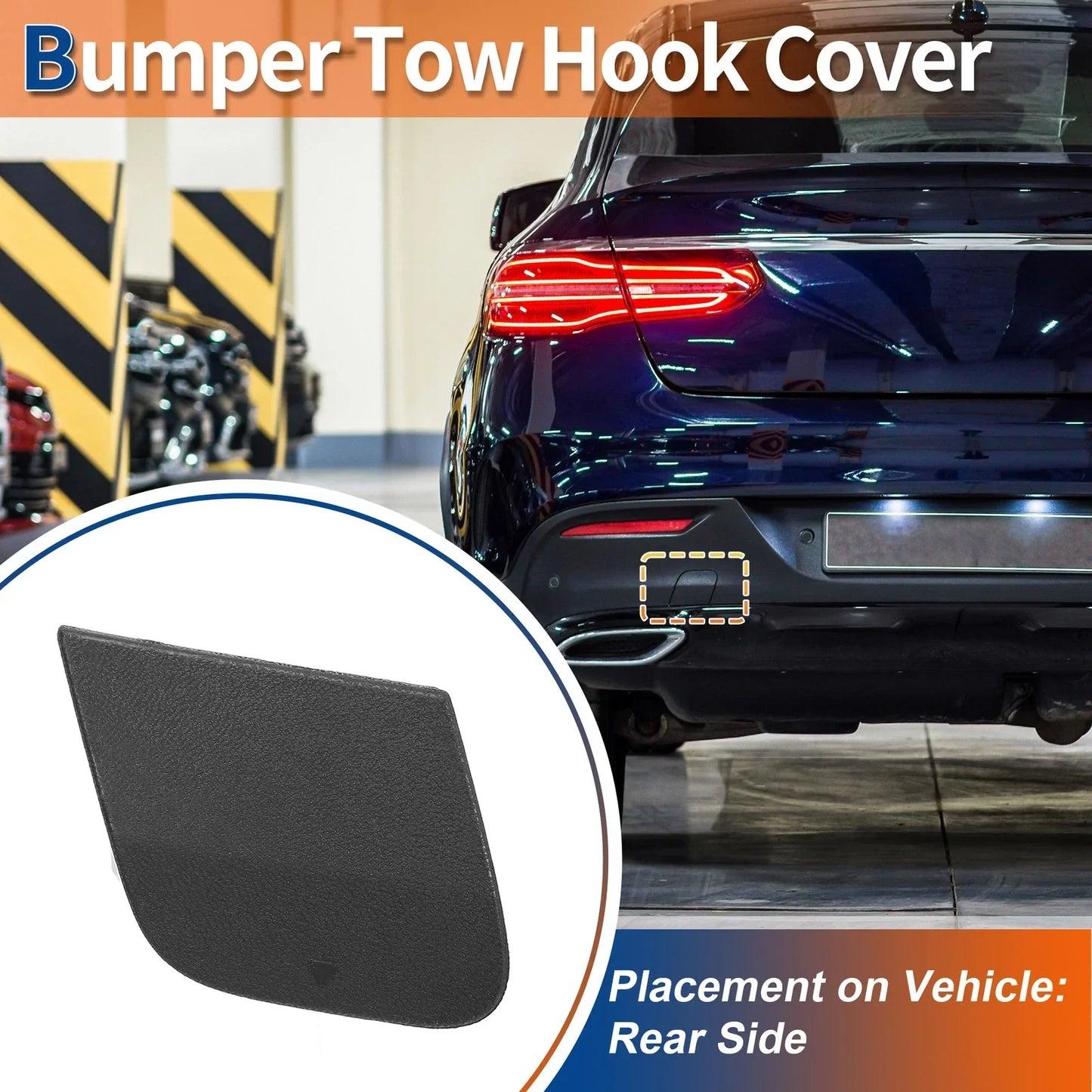 Rear Bumper Tow Hook Cover for Mercedes-Benz W292 (2019-2023) Unpainted