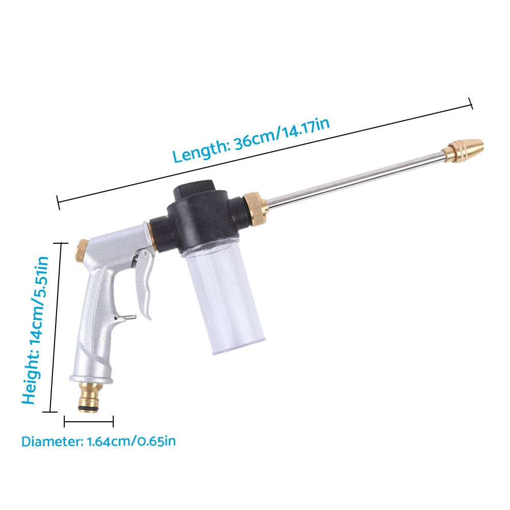 Long Pole Foam Water Bottle Nozzle 360° Rotating for Car Wash Gardening