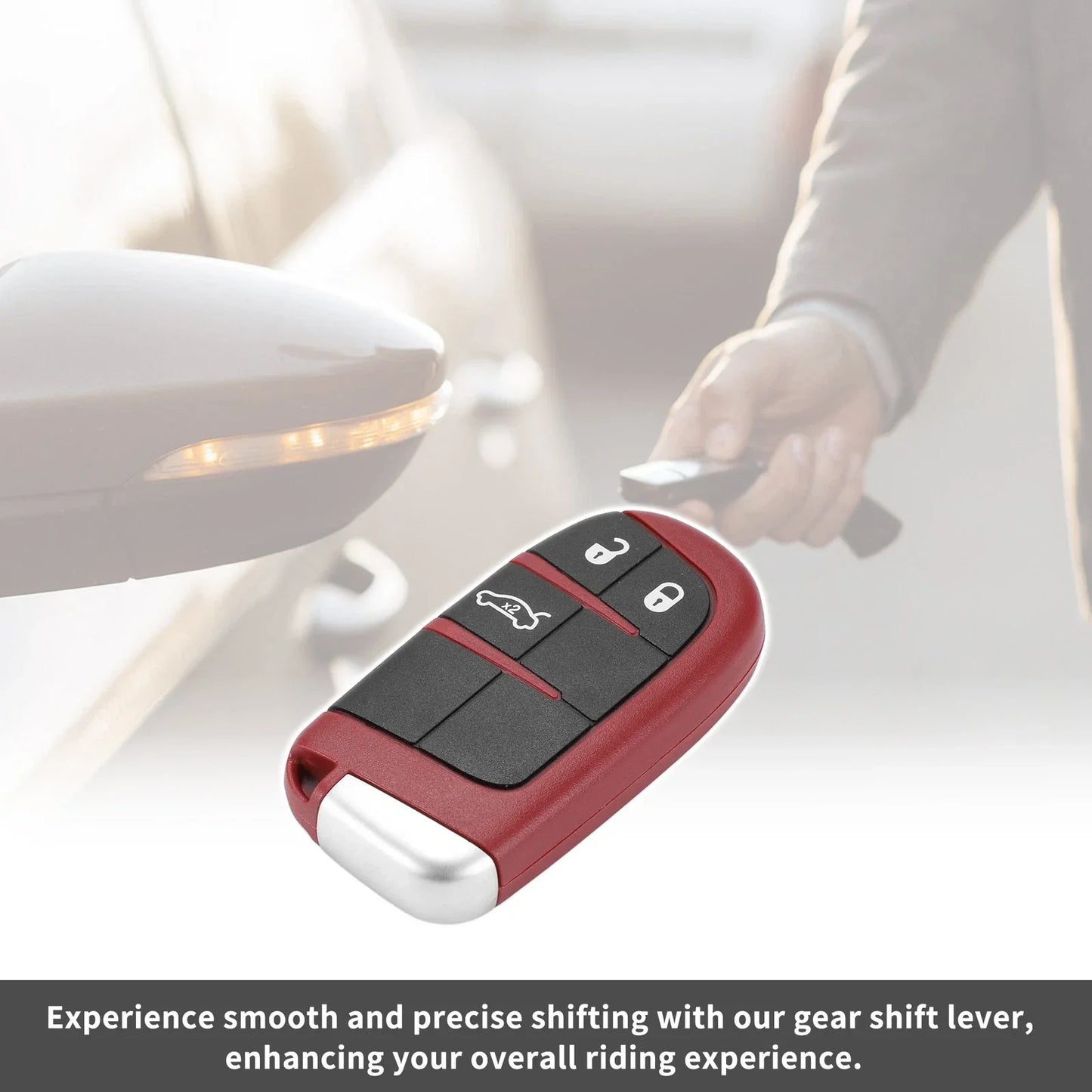 3 Button Key Fob Shell Case for Dodge Charger (2017) Black Red