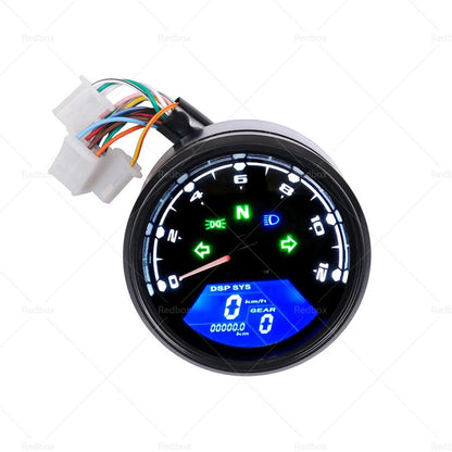 Digital Motorcycle Odometer Speedometer Tachometer Gauge LCD Universal