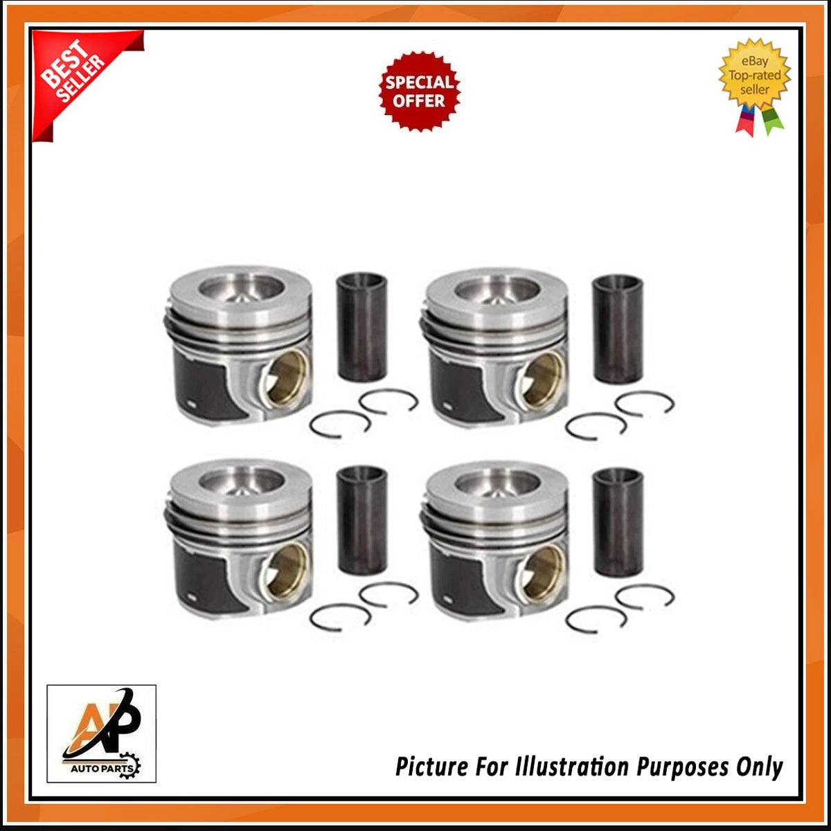 Engine Piston and Liner Kit with Gaskets and Chain for Land Rover Jaguar (2010–2020)