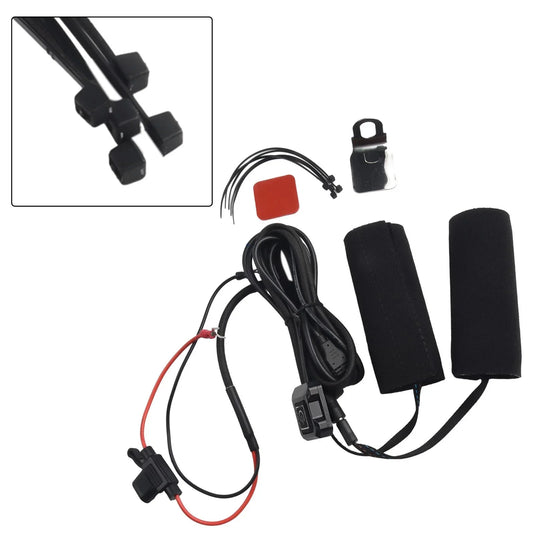 12V 3-Gear Heated Hand Grips Waterproof Handlebar Heater Warmer for Motorcycle