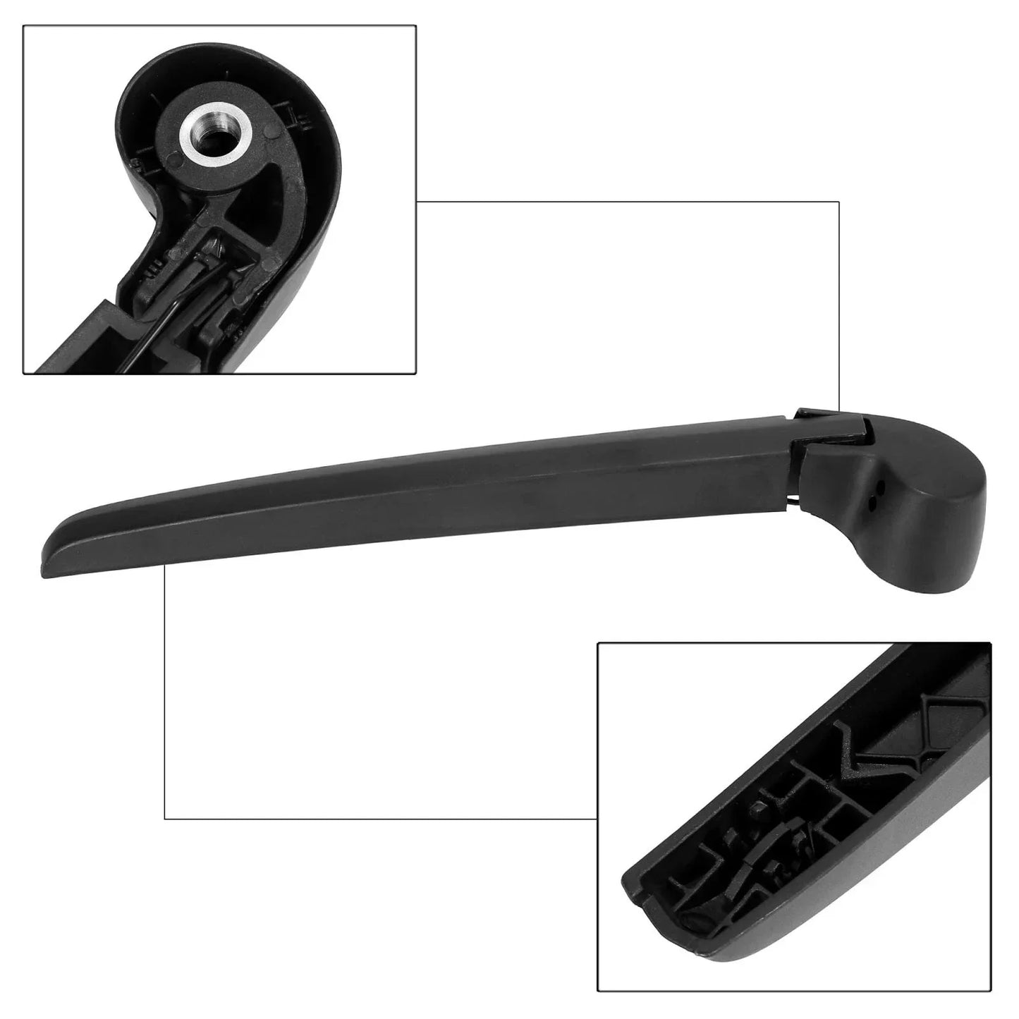 Rear Wiper Blade Arm Set 2 x 350mm for Audi A1 (2010-2020) Black