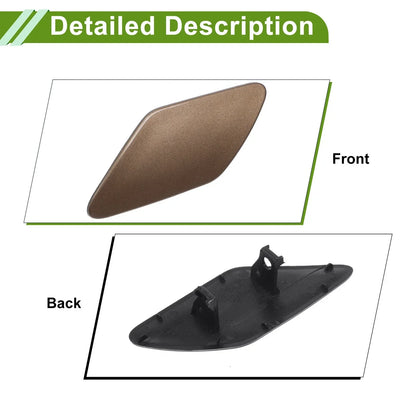 Left Washer Nozzle Cover for Porsche Cayenne 2011-2014 (2 x Brown Caps)