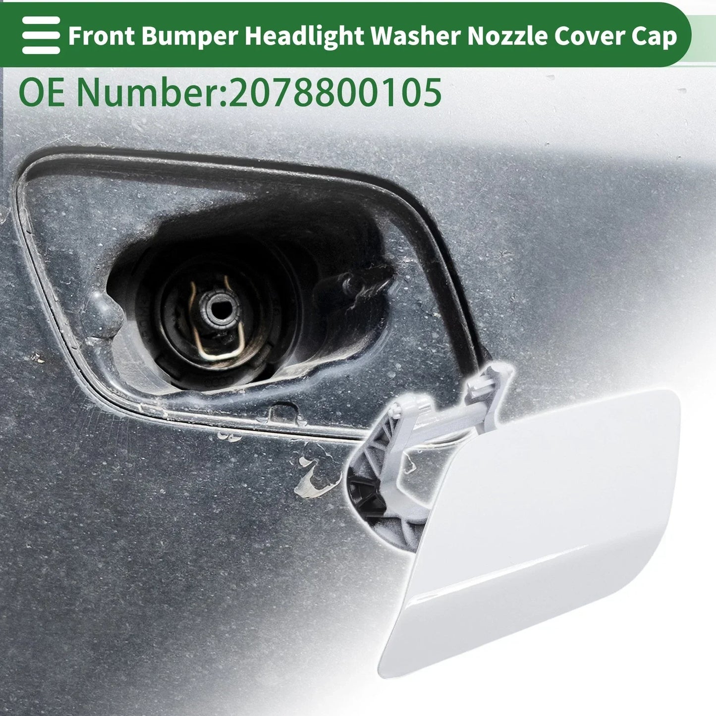 Front Left Bumper Headlight Washer Nozzle Cover for Mercedes-Benz E550 (2007-2009)