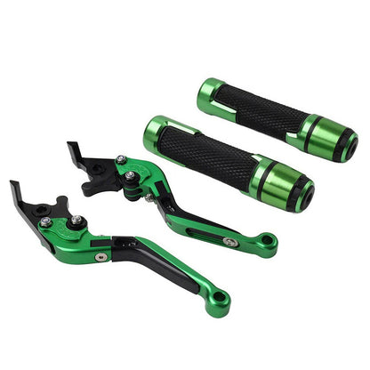 Green Extendable Brake Clutch Levers Grip Set for Kawasaki ZX6R (2005-2023)