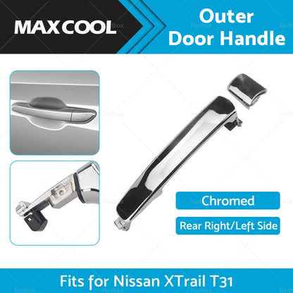 Rear Left Outer Door Handle Chrome for Nissan X-Trail T31 (2007-2013)