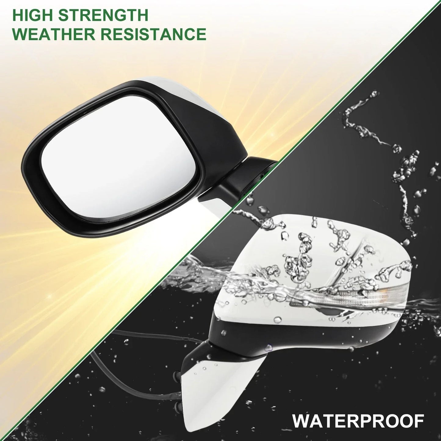 Left Side Door Mirror Replacement for Honda Civic 2012-2013 Manual Folding White
