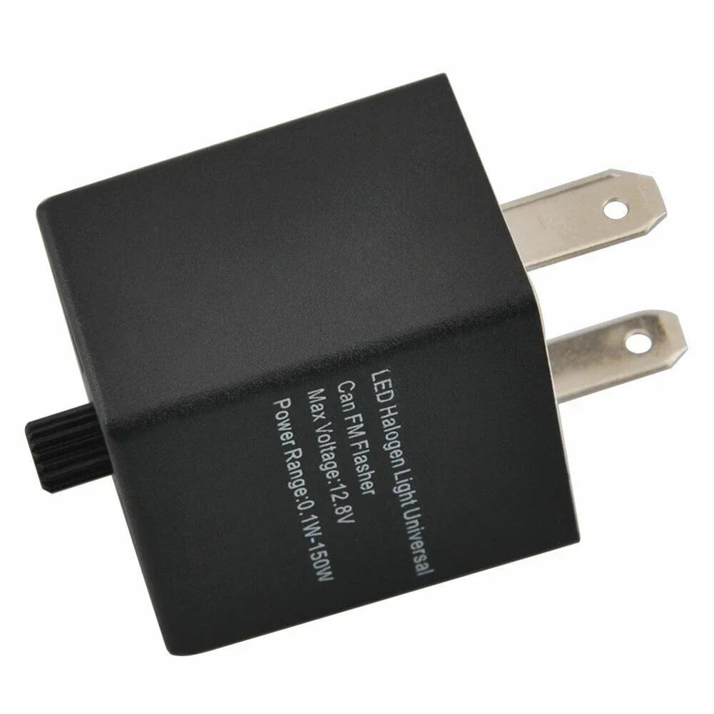 3 Pin Adjustable LED Indicator Relay for Car & Bike Turn Signal Light BLK
