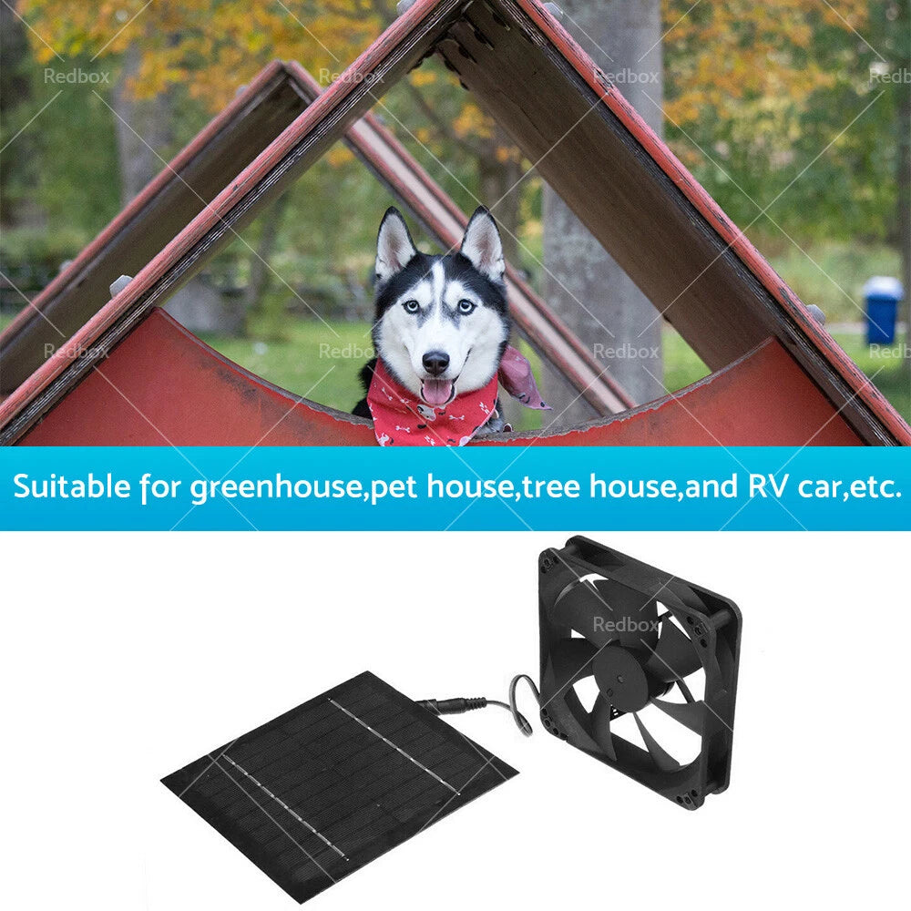 20W Solar Panel Fan for Greenhouse Pet Dog Chicken House