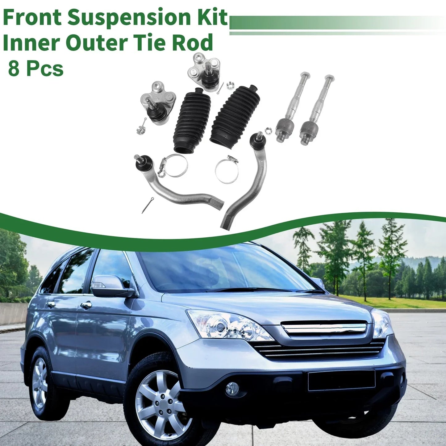 8pcs Front Suspension Kit Tie Rod Ends & Ball Joints for Honda Civic (2006-2011)