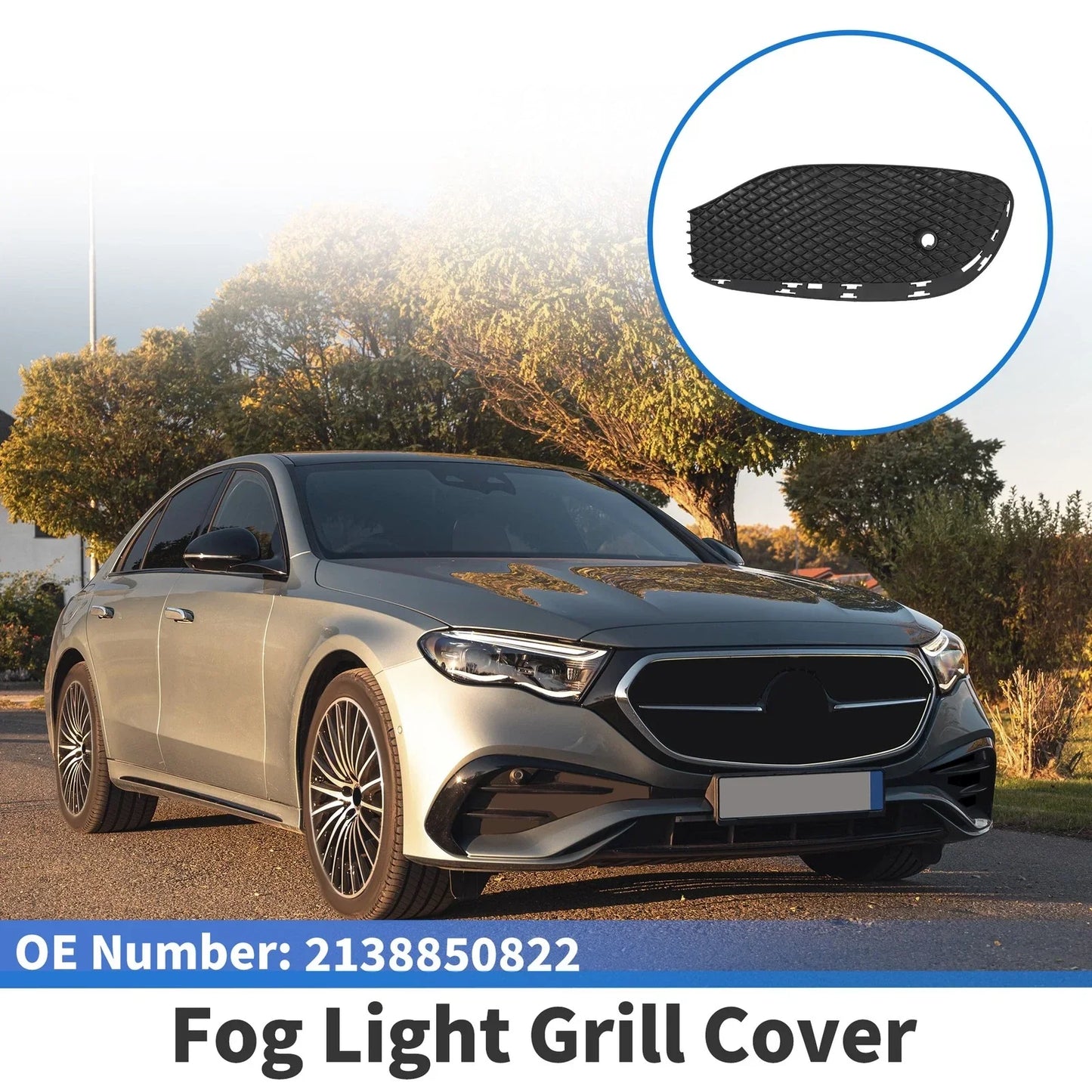 Front Right Fog Light Grill for Mercedes-Benz (2010-2015) Black 1 x Pc