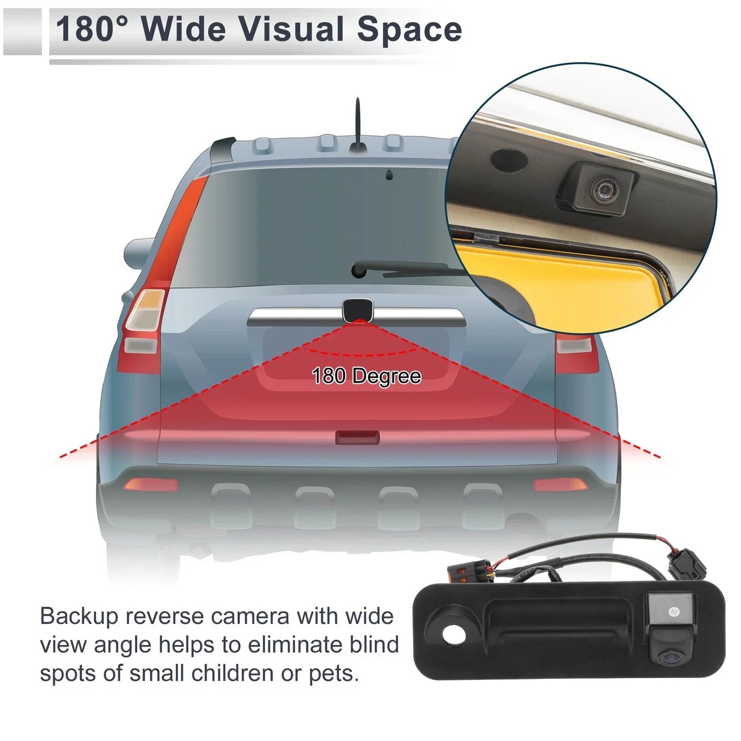 Rear View Camera for Hyundai Sonata 2015-2017 - 120-180 Degree Angle