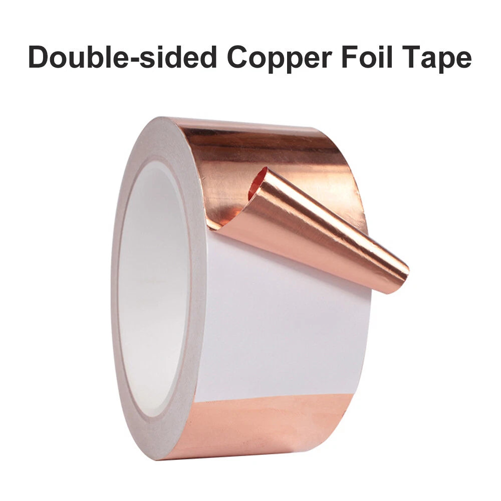 Double Sided Copper Foil Tape 20m x 50mm EMI Shielding Adhesive