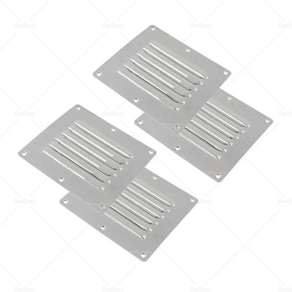 4 x Stainless Steel Rectangular Air Vents for Caravan Boat Home