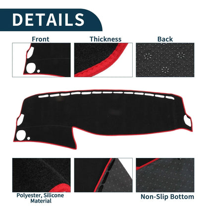 Dashboard Cover Mat for Mercedes Benz S Class W222 2014-2020 Black Red