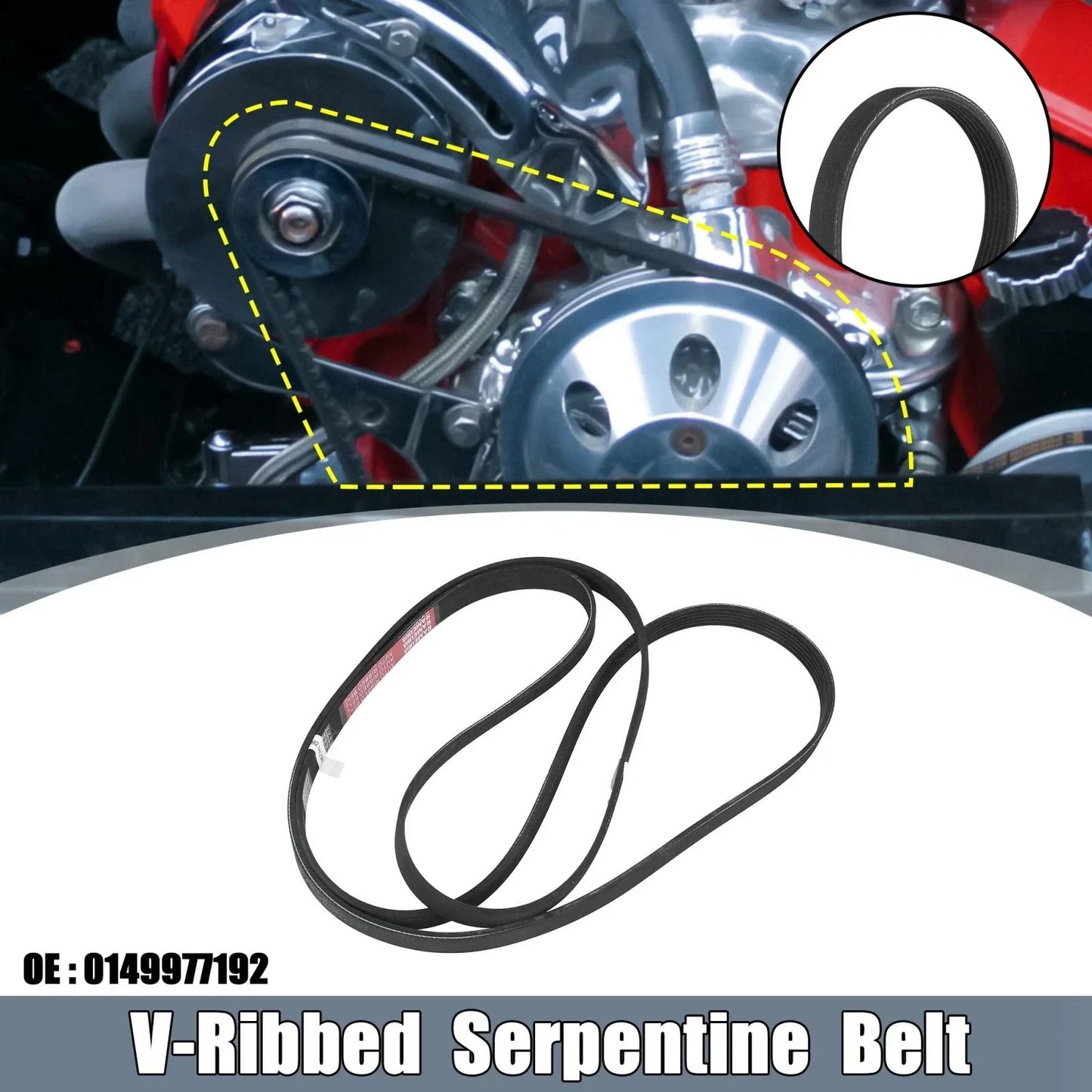 Rubber V-Ribbed Serpentine Belt 6PK2380 for Mercedes-Benz S430 (2000-2006)