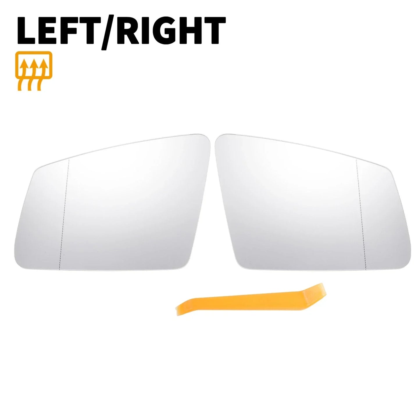 White Heated Mirror Glass Pair for Mercedes-Benz E-Class