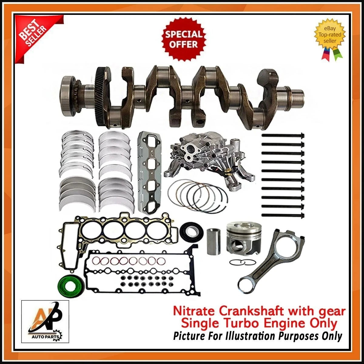 Crankshaft with Engine Rebuild Kit for Land Rover Discovery (2004–2009)