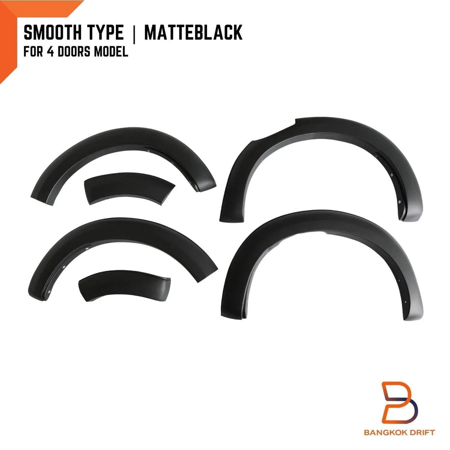 6" Matte Black Fender Flares for Mazda BT-50 (2021-2023)