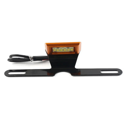 LED Brake Tail Light License Plate Mount Holder Bracket for Motorcycle Orange