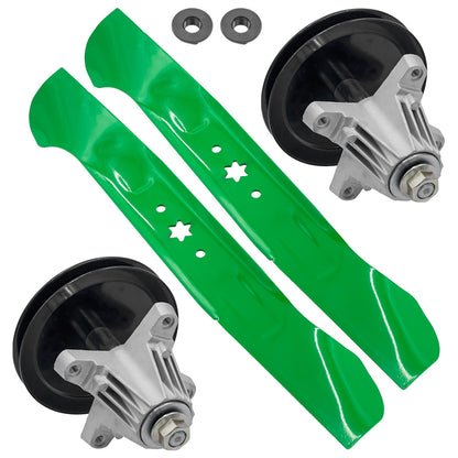 Deck Spindle Pulley Assembly with Blade for Troy-Bilt Bronco 46T (2018–2021)