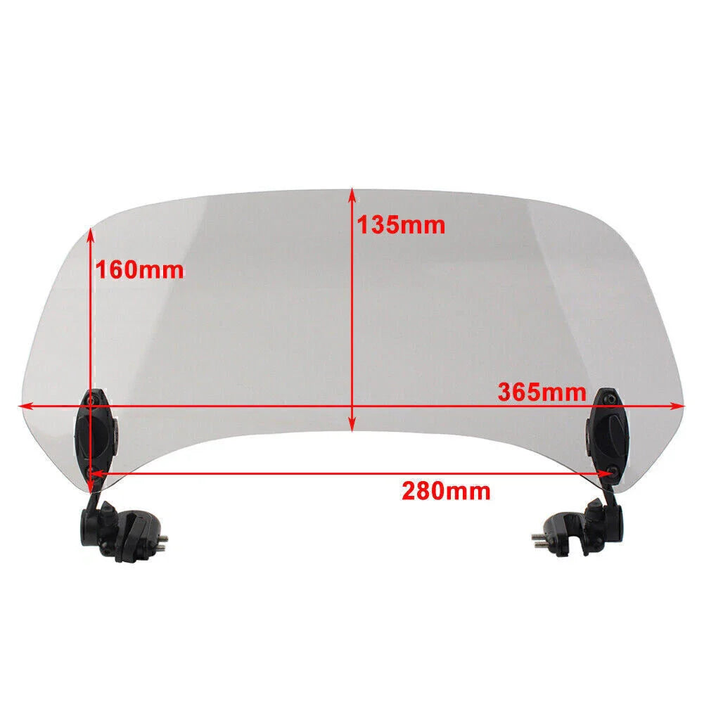 Adjustable Windshield Extension Spoiler Deflector for Motor Vehicle Clear