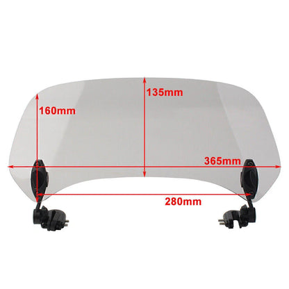 Adjustable Windshield Extension Spoiler Deflector for Motor Vehicle Clear