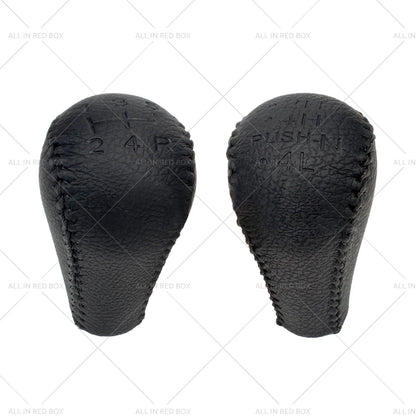 Black Leather Transfer Case & Gear Shift Knobs for Nissan Patrol (1997-2016)