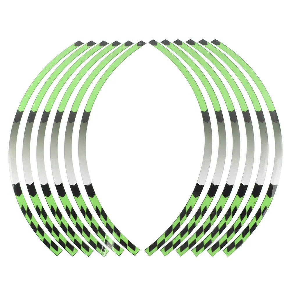 17" Rim Stripes Wheel Tape Decals Green for KAWASAKI NINJA 1000 250 300 (2011-2023)