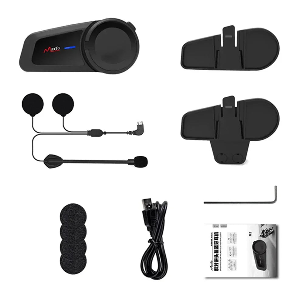 1000M Motorcycle Interphone Helmet for 6 Riders Talking FM Radio