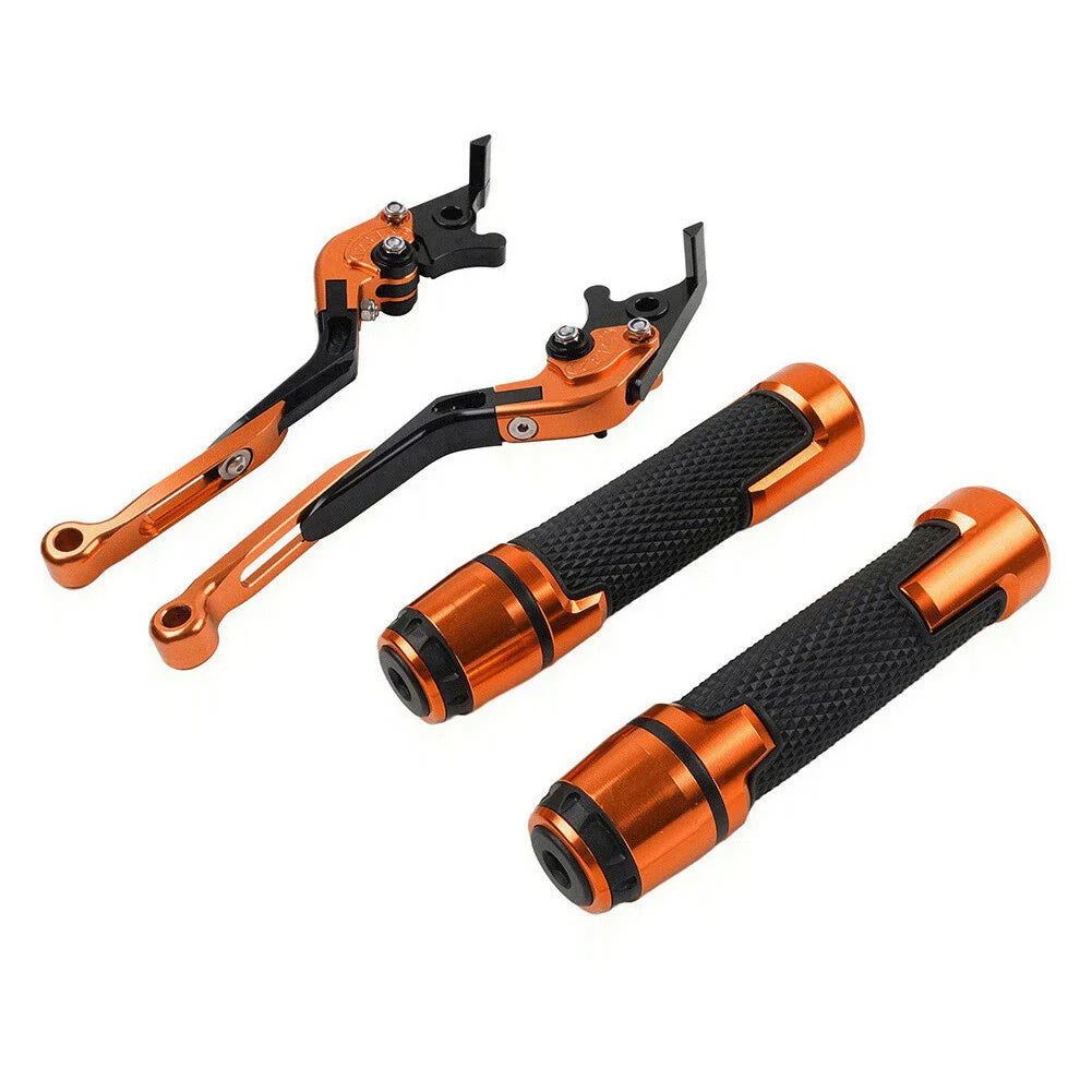 Orange Extendable Brake Clutch Lever Grip Set for Yamaha YZF R1 R6S